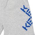 Boys Light Grey Marl Logo Cross Sweat Shorts 102629 by Kenzo from Hurleys