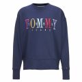 Womens Black Iris Multicolour Logo Sweat Top 39215 by Tommy Jeans from Hurleys