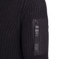 Mens Black Ribbed Knit Zip Through Cardigan 96771 by Replay from Hurleys