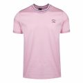 Mens Pale Pink Tipped Crew Neck Custom Fit S/s T Shirt 36765 by Paul And Shark from Hurleys