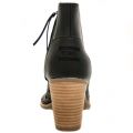 Womens Black Leather Basket-Weave Majorca Boots