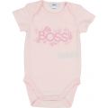 Baby Pale Pink/White Branded 2 Pack Bodysuits 38194 by BOSS from Hurleys