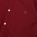 Mens Burnt Red Brewer Slim Fit L/s Shirt 48712 by Farah from Hurleys