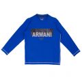 Boys Blue Chest Branded L/s Tee Shirt 11593 by Armani Junior from Hurleys