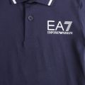 Boys Navy Tipped Logo S/s Polo Shirt 48156 by EA7 from Hurleys