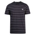 Mens Navy Fine Stripe S/s T Shirt 58927 by Fred Perry from Hurleys