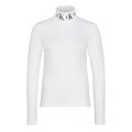 Womens Bright White Monogram Tape Roll Neck L/s T Shirt 49931 by Calvin Klein from Hurleys