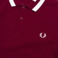 Mens Tawny Port Block Tipped S/s Polo Shirt 58898 by Fred Perry from Hurleys