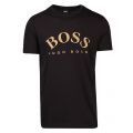 Athleisure Mens Black/Gold Tee 1 Curved Logo S/s T Shirt 45181 by BOSS from Hurleys