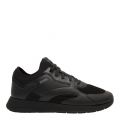 Mens Black Titanium_Runn Leather Mix Trainers 88699 by BOSS from Hurleys
