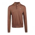 Mens Tan Wembley Knitted L/s Polo Shirt 98351 by Ted Baker from Hurleys