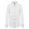 Womens White Swirl Cuff Slim Fit L/s Shirt 48549 by PS Paul Smith from Hurleys