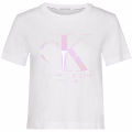 Womens Bright White Iridescent CK Straight Fit S/s T Shirt 60130 by Calvin Klein from Hurleys