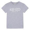 Boys Grey Marl Cosmic Logo JB S/s T Shirt 30806 by Kenzo from Hurleys