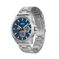 Mens Silver/Blue Twist Bracelet Watch