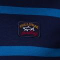 Paul & Shark Mens Blue Striped Shark Fit S/s Polo Shirt