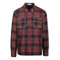 Mens Dark Red Lecture Check Flannel Shacket 94168 by Ted Baker from Hurleys