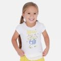 Girls White Daisy Popcorn S/s T Shirt 58282 by Mayoral from Hurleys