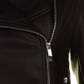 Womens Black Faux Leather Biker Jacket 58998 by Armani Jeans from Hurleys