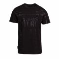 Mens Black Tonal All Over Logo Slim Fit S/s T Shirt 75708 by Versace Jeans Couture from Hurleys