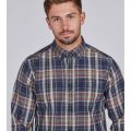 Mens Dark Petrol Beck Check L/s Shirt 83072 by Barbour Steve McQueen Collection from Hurleys