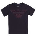 Boys Black Branded Eagle S/s T Shirt 27978 by Emporio Armani from Hurleys