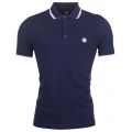 Mens Navy Multistripe S/s Polo Shirt 72434 by Pretty Green from Hurleys