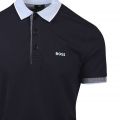 Mens Dark Blue/Blue Paule Slim Fit S/s Polo Shirt 110157 by BOSS from Hurleys
