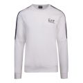 Mens White Taped Logo Detail Crew Sweat Top 57463 by EA7 from Hurleys
