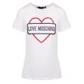 Womens Optical White Logo Heart S/s T Shirt 39427 by Love Moschino from Hurleys