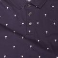 Mens Navy Tuka Palm Tree Print S/s Polo Shirt 36016 by Ted Baker from Hurleys