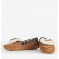 Womens Tan Suede Darcie Moccasin Slippers 102287 by Barbour from Hurleys