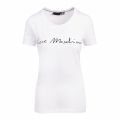 Womens Optical White Script Fitted S/s T Shirt 76818 by Love Moschino from Hurleys