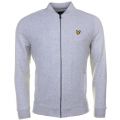 Mens Light Grey Marl Double Faced Bomber Sweat Top