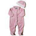 Baby Rose Velour Babygrow & Hat Set 73155 by Armani Junior from Hurleys