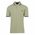 Mens Sage Green Twin Tipped S/s Polo Shirt 108326 by Fred Perry from Hurleys