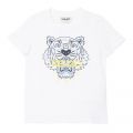 Boys White/Blue Core Tiger S/s T Shirt 102625 by Kenzo from Hurleys