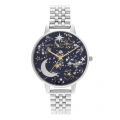 Womens Silver/Navy Sunray Celestial Bracelet Watch 59465 by Olivia Burton from Hurleys
