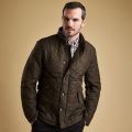 Mens Olive Powell Quilted Jacket 75425 by Barbour from Hurleys