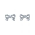 Womens Silver/Crystal Callayy Petite Bow Studs 93497 by Ted Baker from Hurleys