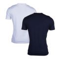 Mens Marine & White 2 Pack Reg Fit Tee Shirts 7034 by Emporio Armani from Hurleys