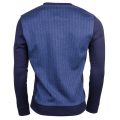 Mens Dark Blue Loungewear Herringbone Crew Sweat Top 68330 by BOSS from Hurleys