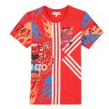 Boys Red Jepepe Tiger Dragon Mix S/s T Shirt 53692 by Kenzo from Hurleys