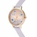 Womens Parma Violet & Rose Gold Groovy Blooms Leather Watch 59472 by Olivia Burton from Hurleys