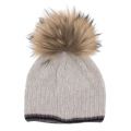 Womens Light Grey Aboa Fur Beanie Hat 32214 by Pyrenex from Hurleys