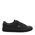 Mens Black Ribeira Tenn Leather Trainers 100998 by BOSS from Hurleys