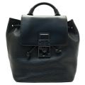 Womens Black Malin Luggage Lock Leather Backpack
