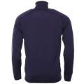 Mens Navy Block Check Merino Roll Neck Jumper 25087 by Lyle and Scott from Hurleys