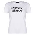 Womens White Branded S/s T Shirt 19855 by Emporio Armani from Hurleys