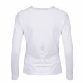 Womens White Embroidered Heart L/s T Shirt 29075 by Emporio Armani from Hurleys